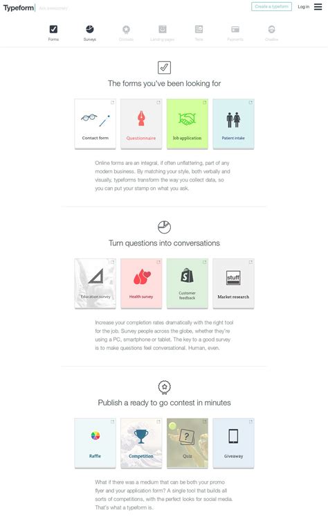 #fixed-menu icons #onepage anchors #tabs effect Survey Template, Templates, Fixed Menu, Online ...