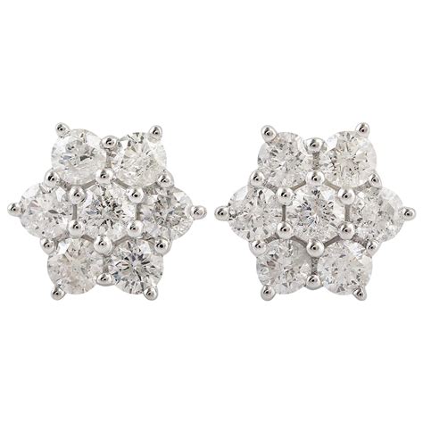 Marquise Diamond 18 Karat Gold Floral Stud Earrings For Sale At 1stdibs