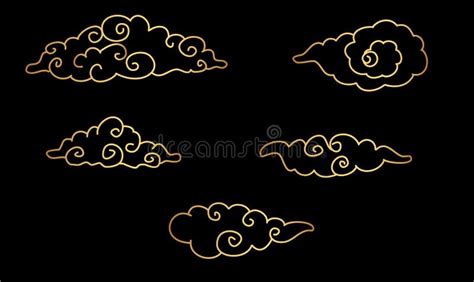 Cloud tattoo stock vector. Illustration of gold, japanese - 96442383