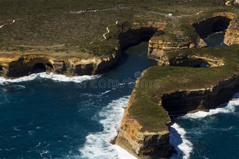 Beautiful Aerial View Great Ocean Road Victoria Australia Nice Stock