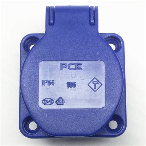 Anbau-/Einbau-Schuko-Steckdose 16A 250V IP54 blau v.PCE 105-0b
