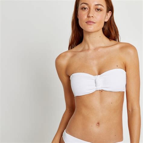 Bikini Oberteil In Bandeau Form Weiss La Redoute Collections La Redoute