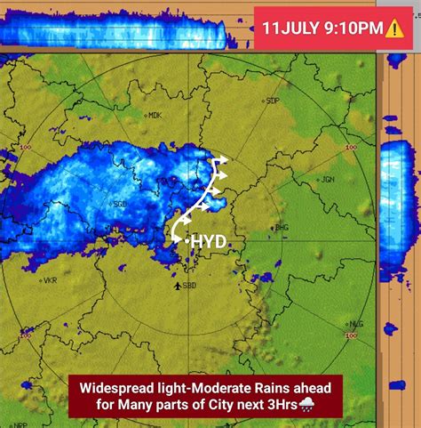 Hyderabad Rains On Twitter Widespread Light Moderate Rain Alert