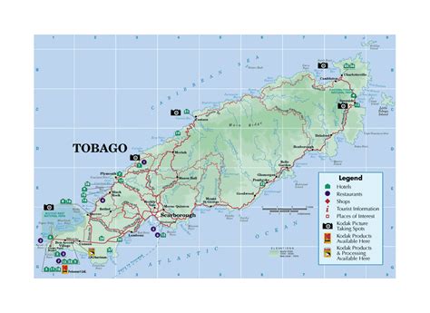 Detailed tourist map of Tobago with other marks | Trinidad and Tobago ...