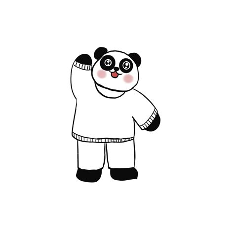 Cute Pandas PNG Picture, Cute Panda Waved Hello, Panda, Wave, Greet PNG ...