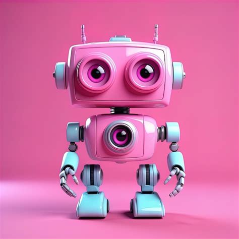 Premium AI Image Cute Robot In The Pink Color High Quality