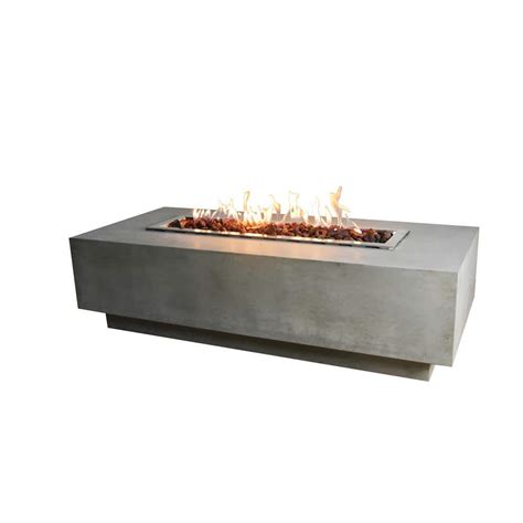 Elementi Granville 28 In X 17 In Rectangular Concrete Propane Fire