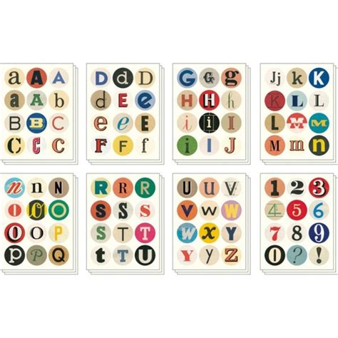 Etiquettes Autocollantes Alphabet Et Chiffres Cavallini Sur Papier