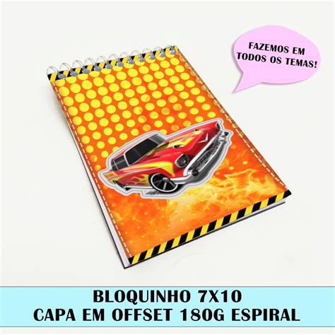 Bloquinho Para Festa Tema Hot Wheels Elo Produtos Especiais