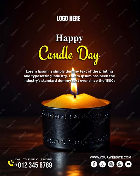 Premium PSD | Candle Day social media poster and banner template