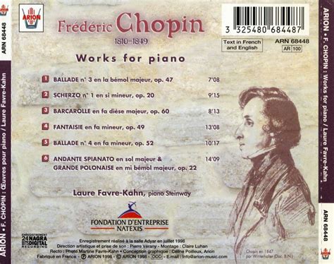 Chopin Uvres Pour Piano Arion Music