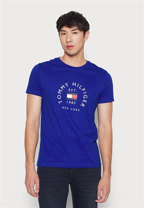 Tommy Hilfiger Flag Arch Tee Marškinėliai Su Spaudiniu Bold Blue