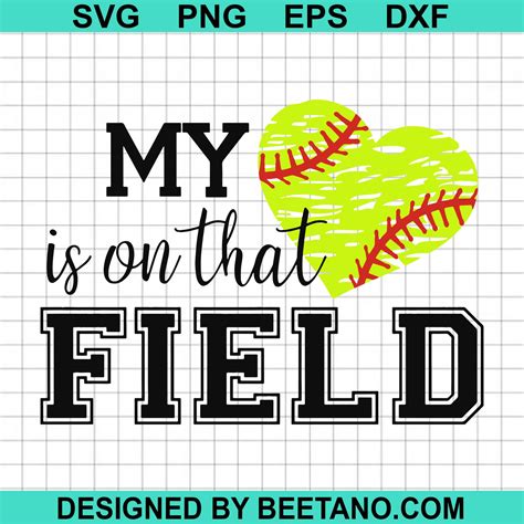 My Heart Is On That Field Svg Cut File For Cricut Silhouette Machine