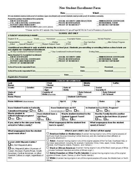 Student Enrollment Sample Form Edit Fill Sign Online Handypdf