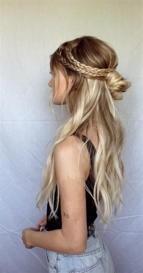 Cute Hairstyles For Any Occasion Braided Messy Half Up Knot