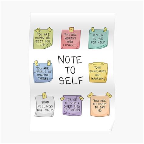 Note To Self Mental Health Self Love Self Care Self Kindness Self