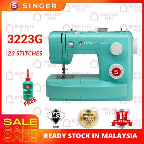 Malaysia Set Singer 3223G Simple Mechanical Sewing Machine Green