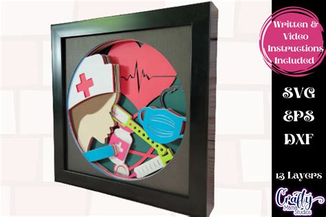 Nurse Svg Shadow Box D Layered Nursing Cna Svg File By Crafty Mama