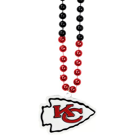 Kansas City Chiefs Pendant Bead Necklace 36in Party City