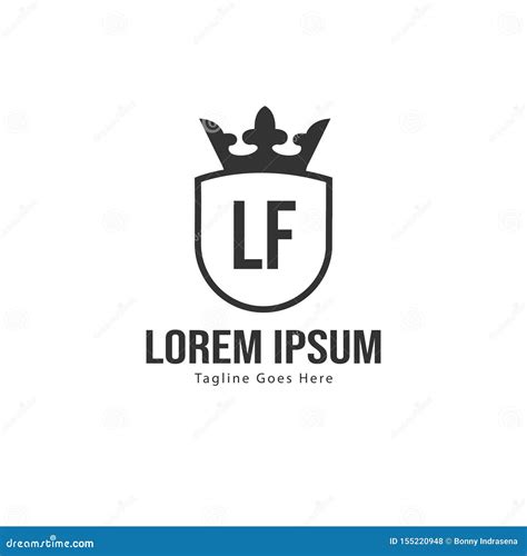 Modelo Inicial De Logotipo LF Quadro Moderno Ilustração De Vetor De