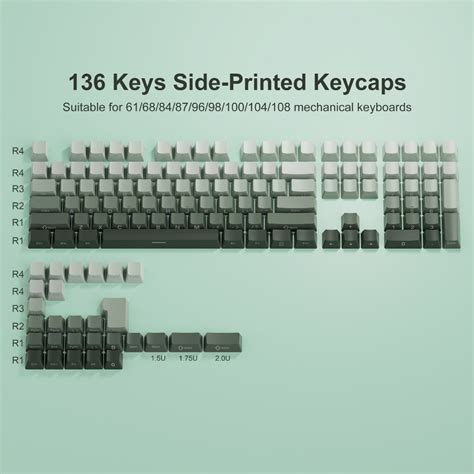 Womier Keys Double Shot Keycaps Side Printed Pbt Custom Keyboard