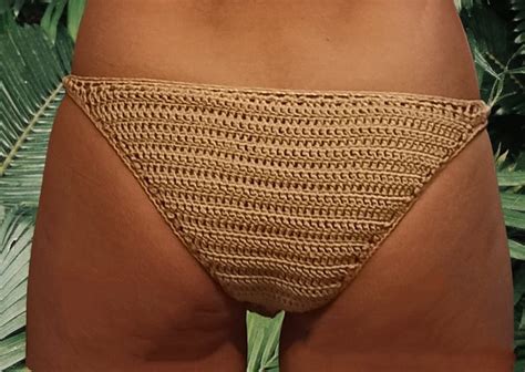 Men Bikini Low Cut Crochet Swimsuit Sexy Full Bottom Low Rise Etsy