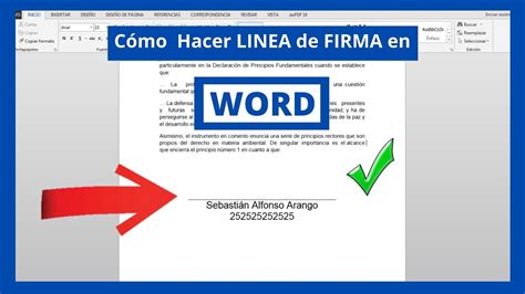 C Mo Hacer Linea De Firma En Word Youtube