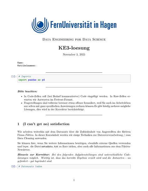 KE3 loesung Musterlösung Übung 3 Data Engineering for Data Science