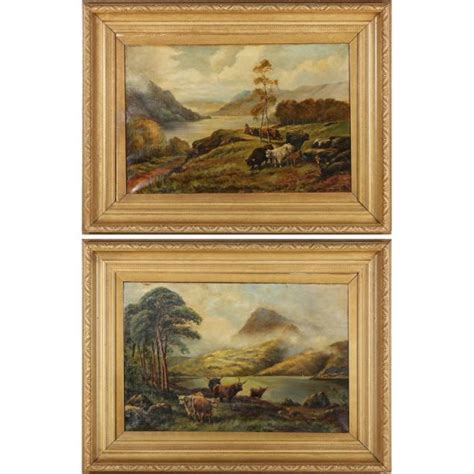 Pair of Victorian Scottish Highlands Landscape Paintings (Lot 492 - The ...