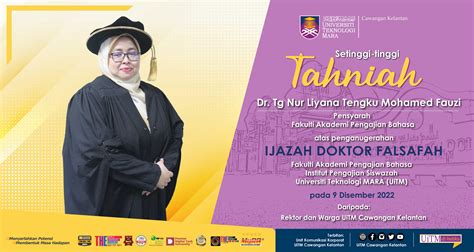 Tahniah Dr Tengku Nur Liyana Tengku Mohamed Fauzi Penganugerahan