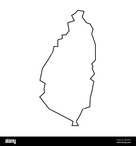 Saint Lucia Country Thin Black Outline Silhouette Simplified Map