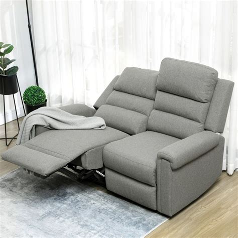 HOMCOM Modern Loveseat Recliner Sofa with Thick Sponge Padding, 2 ...