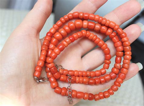 52gr Antique Salmon Coral Beads Natural Undyed Ukrainian Etsy