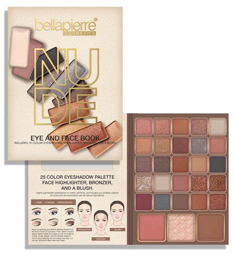 Amazon Bellapierre Nude Face Eye Book Palette Eyeshadow Shades With Blush Bronzer