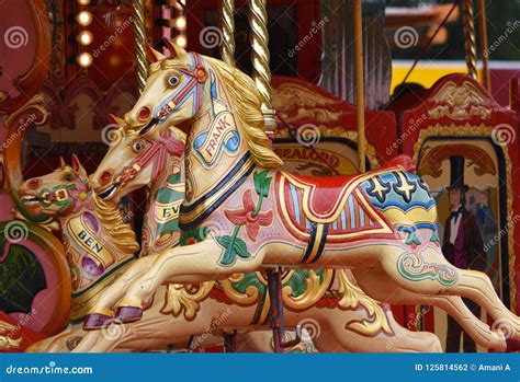 Vintage Carousel Or Merry Go Round Stock Photo Image Of Horse 484