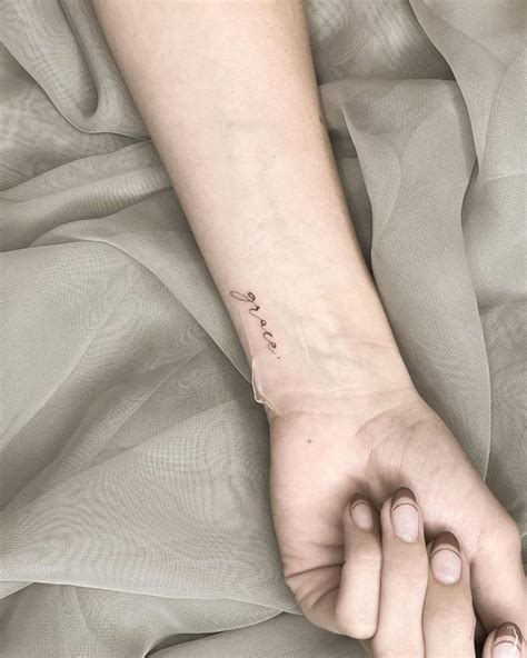 Grace Lettering Tattoo On The Wrist