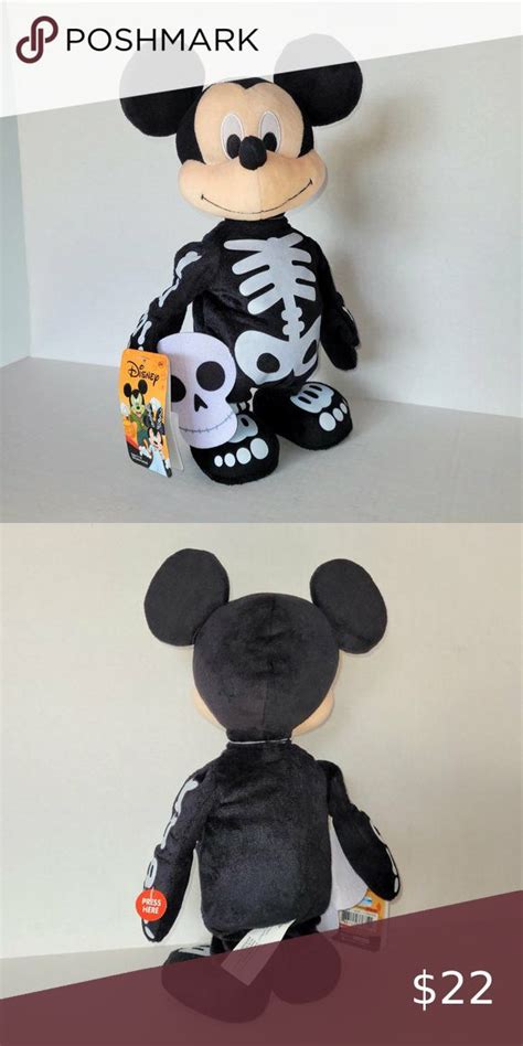 Disney Spooky Halloween Dancer Mickey Mouse Skeleton 13" Animated Prop ...