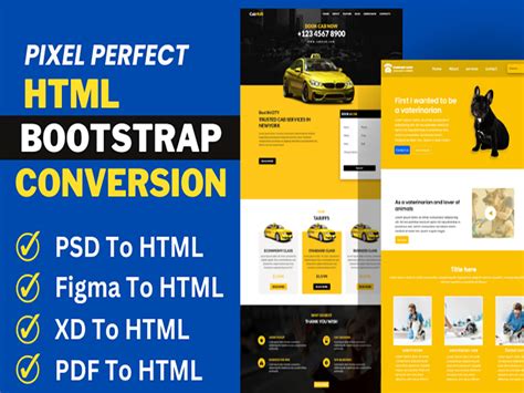 Psd To Html Figma To Html Xd To Html Ai To Html Css Bootstrap