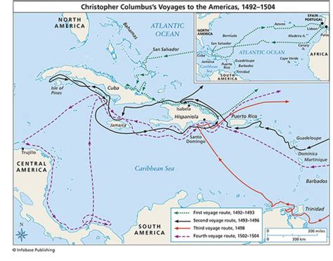 Columbus Voyages To America 1492 1504 Poster Us Government