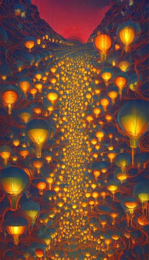 The Land Of Luminous Lanterns Italian Futurism Dan Stable Diffusion