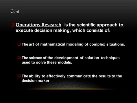 Operation Research Definition Phases PPT