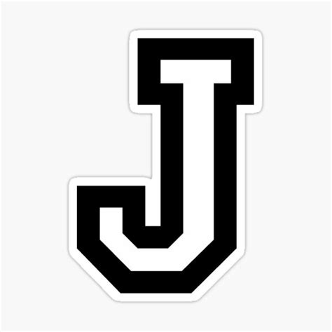 Letter J Two Color Sticker For Sale By Theshirtshops Redbubble