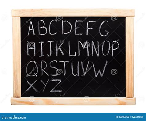 Alphabet Written on Blackboard Stock Photo - Image of frame, letter ... 