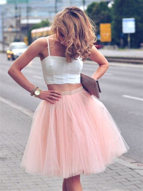 Two Piece Homecoming Dresses A Line Simple Cheap Short Prom Dress Party