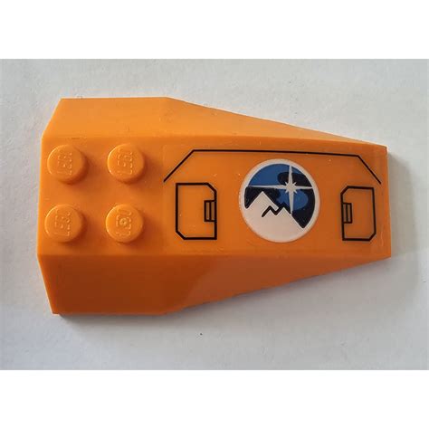 Lego Orange Wedge X Triple Curved With Arctic Explorer Logo Model