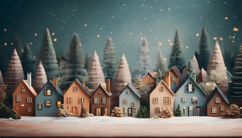 Nordic Christmas Village A Cozy Scandinavian Village Scene With Simple