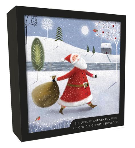 Box Of 6 Santa S His Presents Luxury Hand Finished Christmas Cards