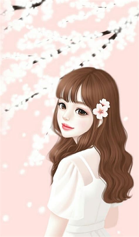 Cute Anime Girl Wearing Flowers Background, Aesthetic Cute, 55% OFF