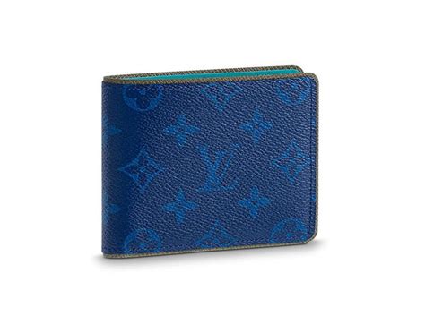 Slender Mens Wallet Louis Vuitton Blue Leather Ref 57708 Joli Closet