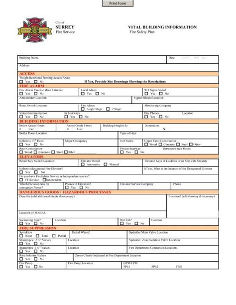 Vital Building Information Sheet City Of Surrey